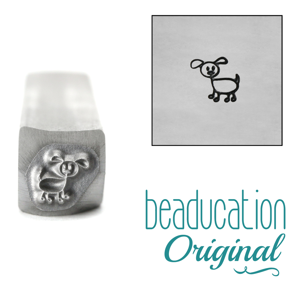 Metal Stamping Tools Dog Stick Figure Metal Design Stamp, 6mm - Beaducation Original